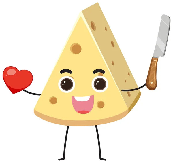 Cheese Cartoon Character Isolated Illustration — Stockvector
