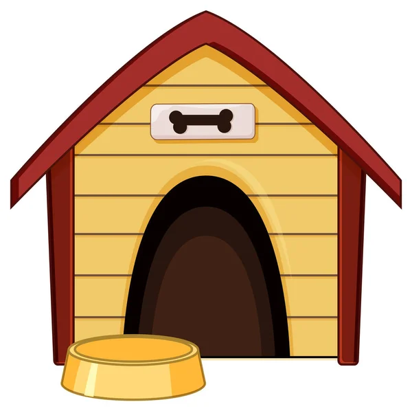 Wooden Dog House Isolated Illustration — ストックベクタ