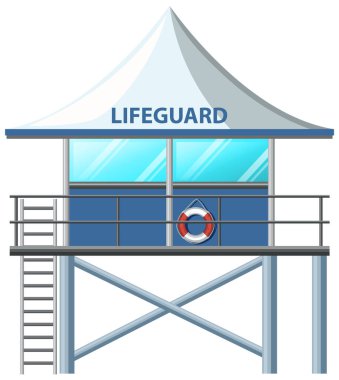 Beach lifeguard tower isolated illustration
