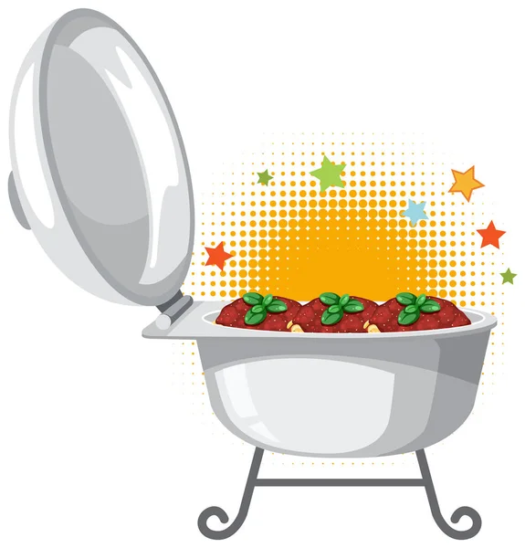 Buffet Catering Food Concept Illustration — Stok Vektör