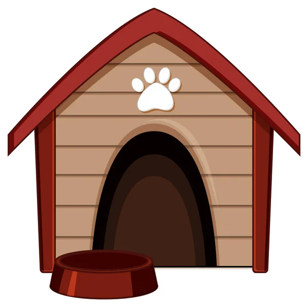 Wooden Dog House Isolated Illustration — Stock Vector