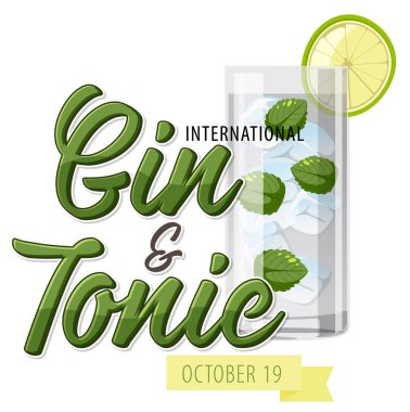 International Gin And Tonic Day Banner Design illustration