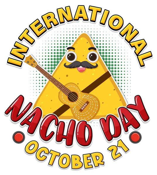 International Nacho Day Banner Design Illustration — Vettoriale Stock