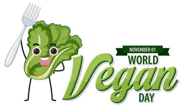 World Vegan Day Logo Design Illustration — Image vectorielle