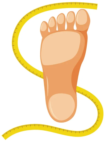 Foot Symbol Tape Measure Illustration - Stok Vektor