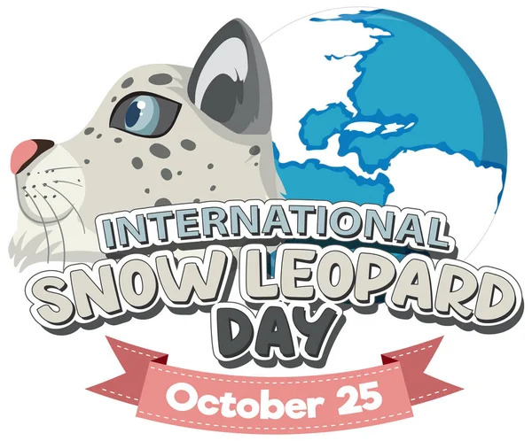 International Snow Leopard Day Illustration — Stockový vektor
