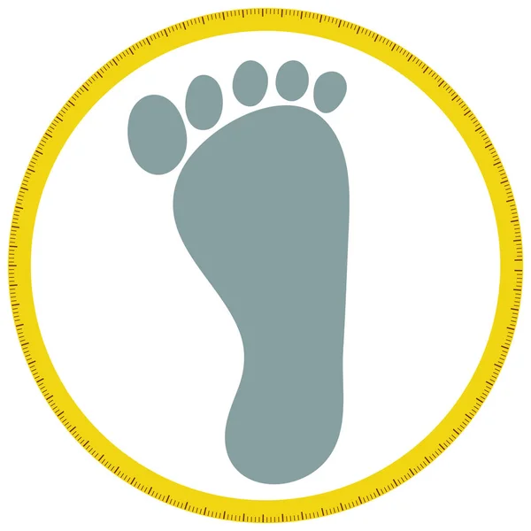 Foot Symbol Tape Measure Illustration — Image vectorielle