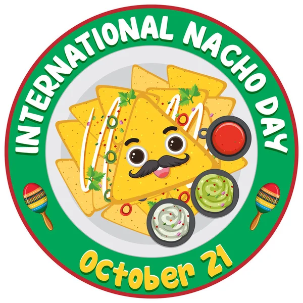 International Nacho Day Banner Design Illustration — Stockový vektor