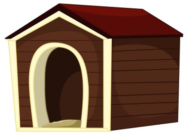 Doghouse in cartoon style illustration