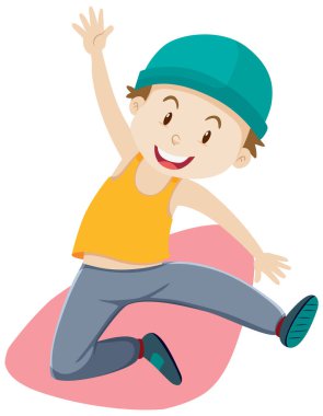 Aktif çocuk basit çizgi film karakteri çizimi