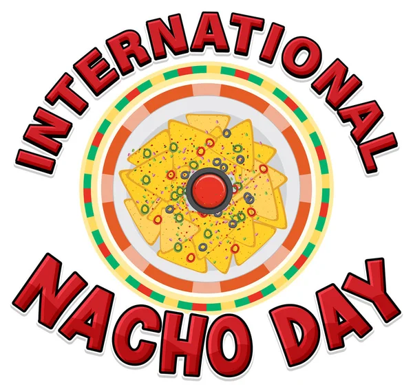 Mezinárodní Nacho Day Banner Design Ilustrace — Stockový vektor