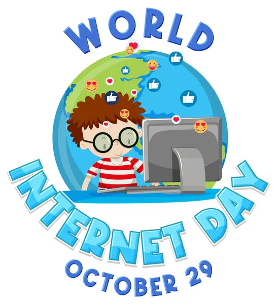 World Internet Day Banner Design Illustration — Stockový vektor