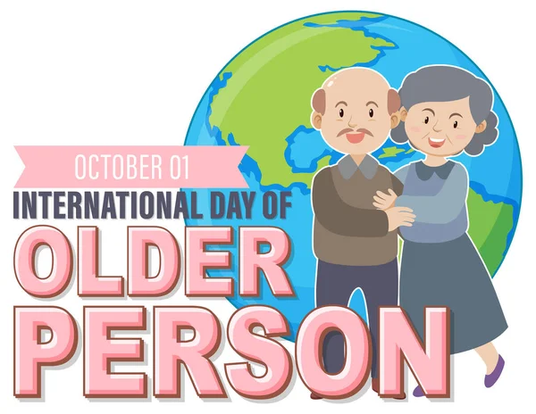 Internationaler Tag Für Ältere Menschen — Stockvektor