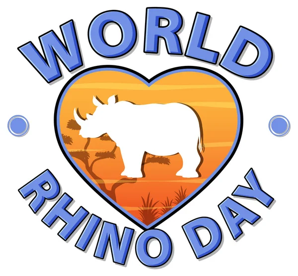 World Rhino Day Banner Σχεδιασμός Εικονογράφηση — Διανυσματικό Αρχείο