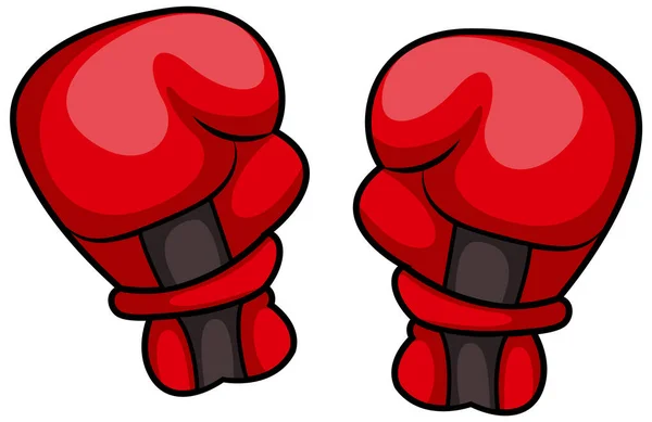 Red Boxing Gloves Cartoon Object Illustration — Stock Vector