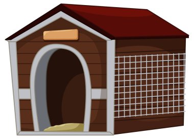 Wooden Dog House Isolated illustration