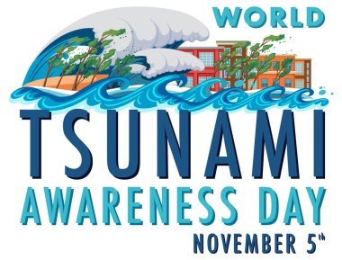 World Tsunami Awareness Day Banner Design illustration