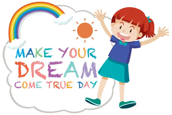 Make Your Dream Come True Day Logo Concept Illustration — Stockvector