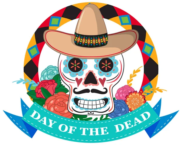 Day Dead Calaca Skull Illustration —  Vetores de Stock