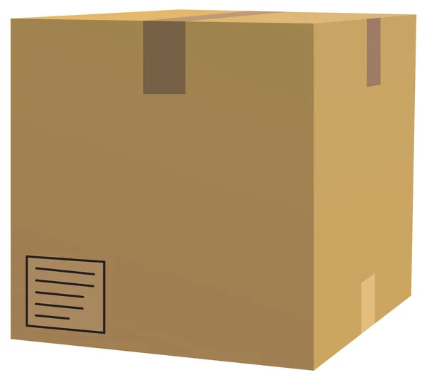 Realistic Paper Box Isolated Illustration — Stock Vector