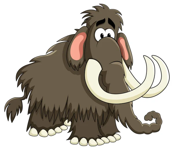 Mammoth Cartoon Character Isolated Illustration — Stock Vector