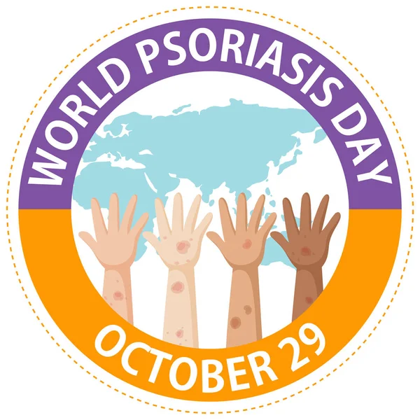 World Psoriasis Day Banner Design Illustration — 스톡 벡터