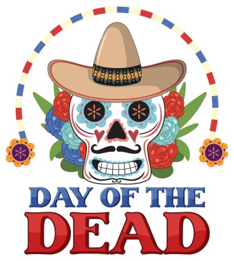 Day of the dead with Mexican Calaca illustration