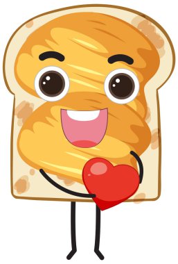 Cartoon character of bread illustration
