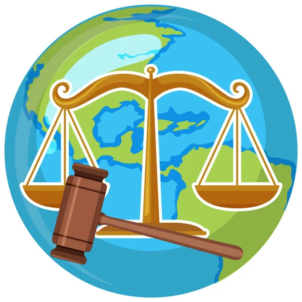 Scales Justice Law Symbol Illustration — Stock Vector