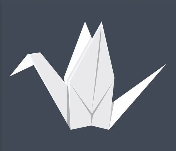 Classic Bird Origami Grey Background Illustration — Vetor de Stock