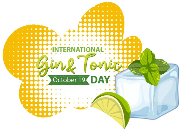 International Gin Tonic Day Logo Design Illustration — Stock vektor