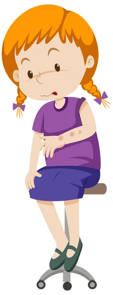 Cartoon Character Skin Rashes Symptoms Illustration — Stock Vector