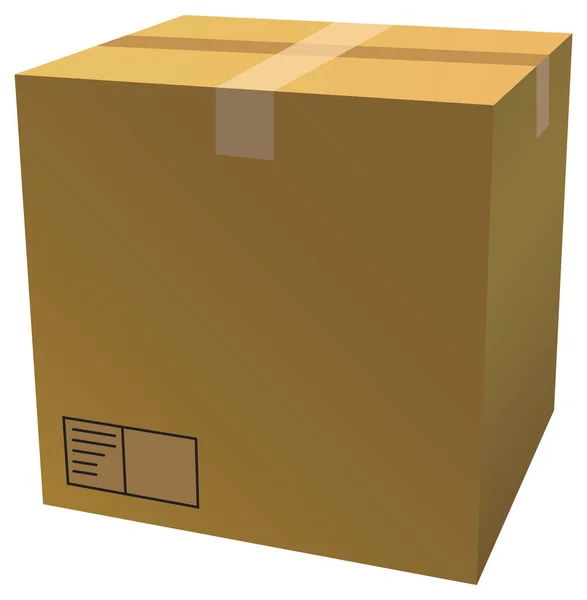 Cardboard Box Isolated Illustration — Stock Vector