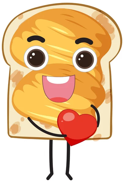 Cartoon Character Bread Illustration —  Vetores de Stock