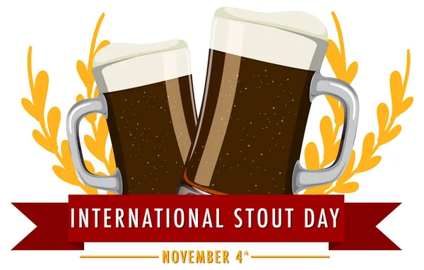 International Stout Day Banner Design Illustration — Stock vektor