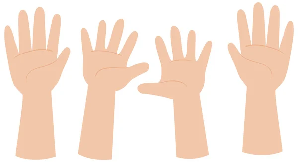 Raising Human Hands Isolated Illustration — 图库矢量图片