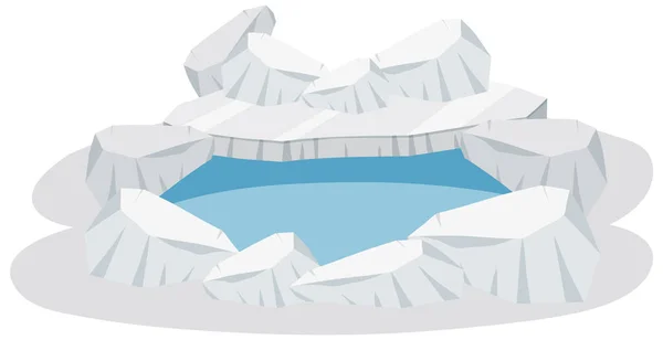 Isolated Iceberg Pool White Background Illustration — Vector de stock