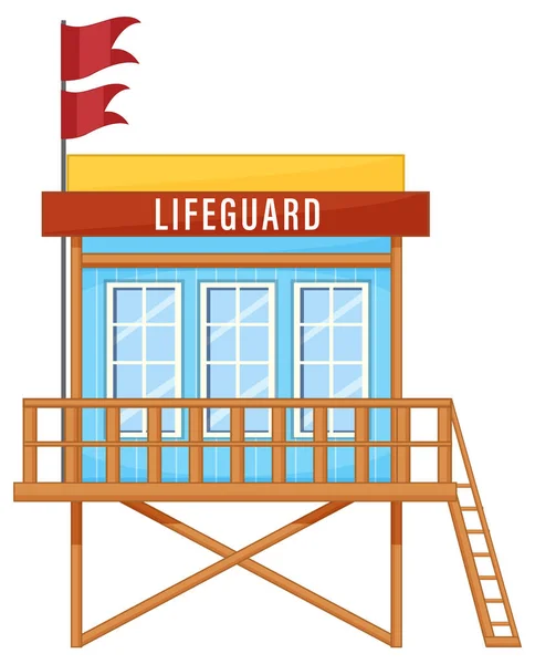 Lifeguard Tower Cartoon Style Illustration — Stockvector