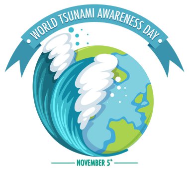 World Tsunami Awareness Day Banner Design illustration