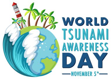World Tsunami Awareness Day Banner Design illustration