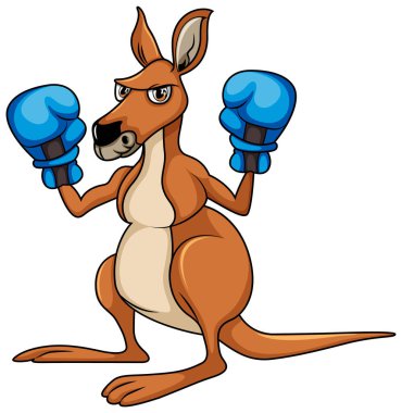 Kangaroo with boxing hand gloves illustration