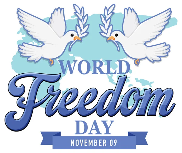 Παγκόσμια Ημέρα Ελευθερίας Λογότυπο Σχεδιασμός Εικονογράφηση — Διανυσματικό Αρχείο