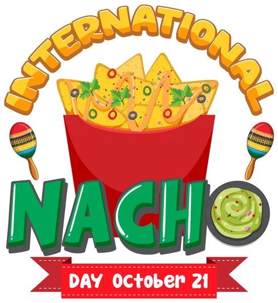 International Nacho Day Banner Design Illustration — Stockový vektor