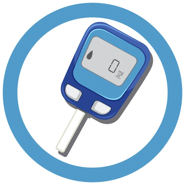 Blood Glucose Monitoring Device Illustration — 图库矢量图片