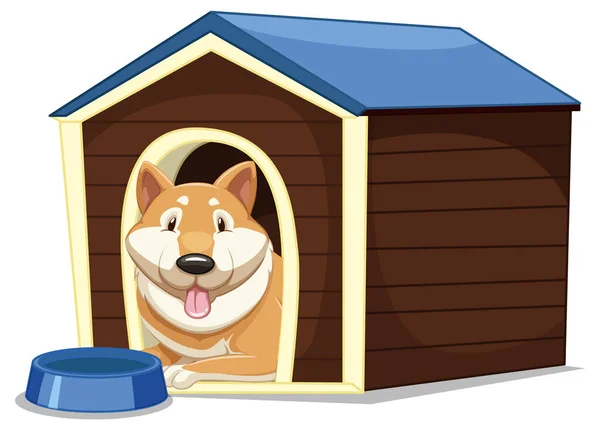 Cute dog in a house illustration