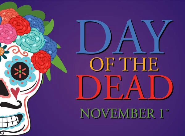 Day Dead Banner Illustration — Image vectorielle