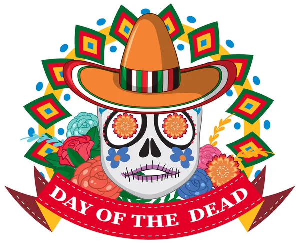 Day Dead Calaca Skull Illustration —  Vetores de Stock
