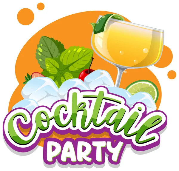 Een Cocktail Party Banner Tekst Illustratie — Stockvector