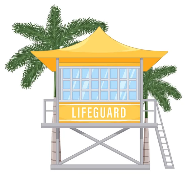 Иллюстрация Lifeguard Tower Cartoon Style — стоковый вектор