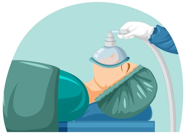 Patient Anesthesia Mask Illustration — Διανυσματικό Αρχείο